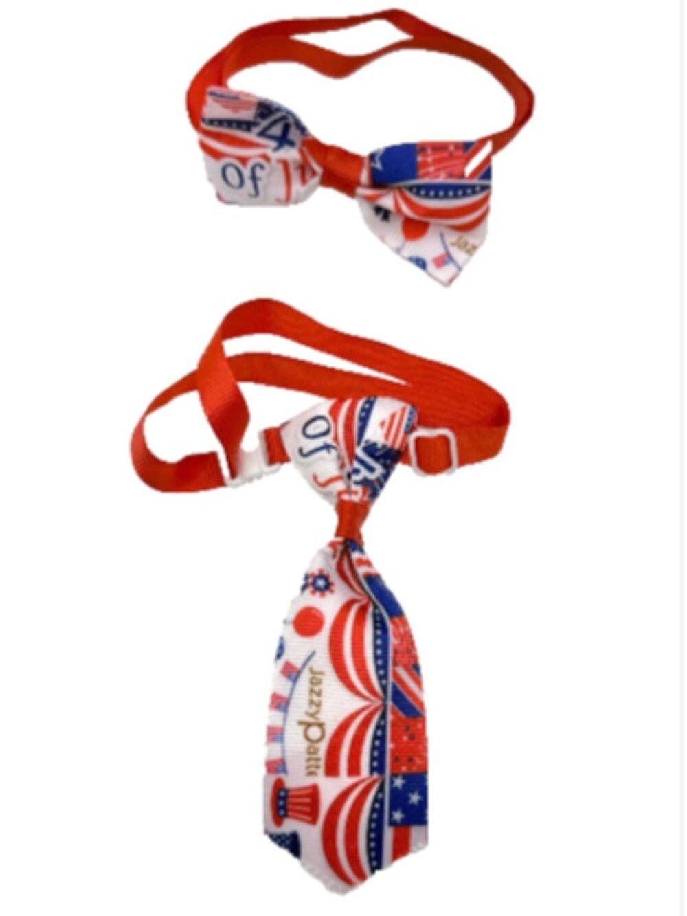 🇺🇸 USA Patriotic Pet Tie Set Stars Stripes Adjustable Dog Cat S/M NEW